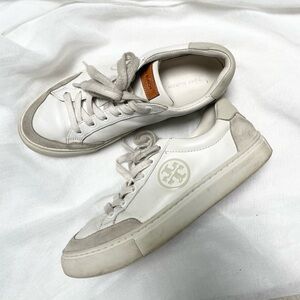 Tory Burch Colorblock Beige & White Sneakers Size 7.5